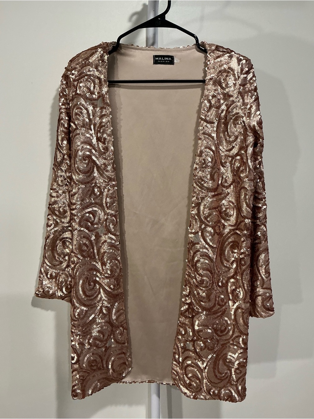 Malina Rose Gold Sequin Cardigan